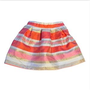 Janie and Jack Coral Carousel Shimmer Girls Striped Skirt Size 3T Lined